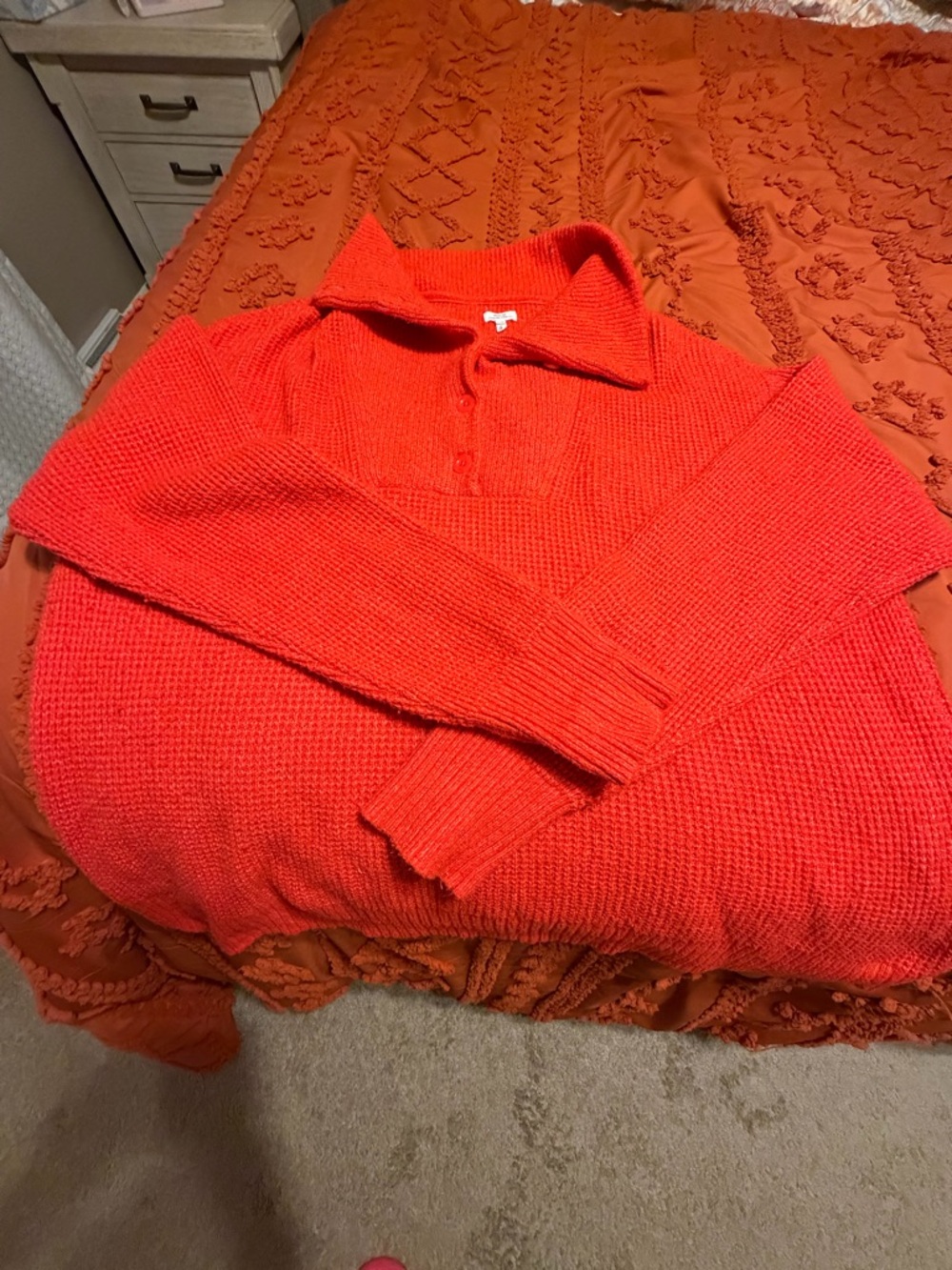 Aerie Bright Red Cowl-Neck Knit Sweater